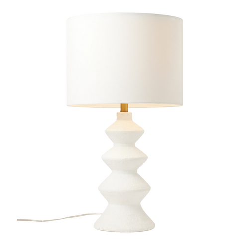 Collier Table Lamp, Matte White Resin