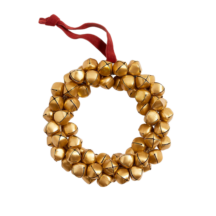 Brass Bell Wreath Christmas Tree Ornament, 5"
