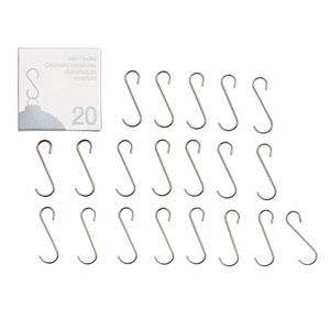 Mini Silver Ornament Hooks, Set of 20