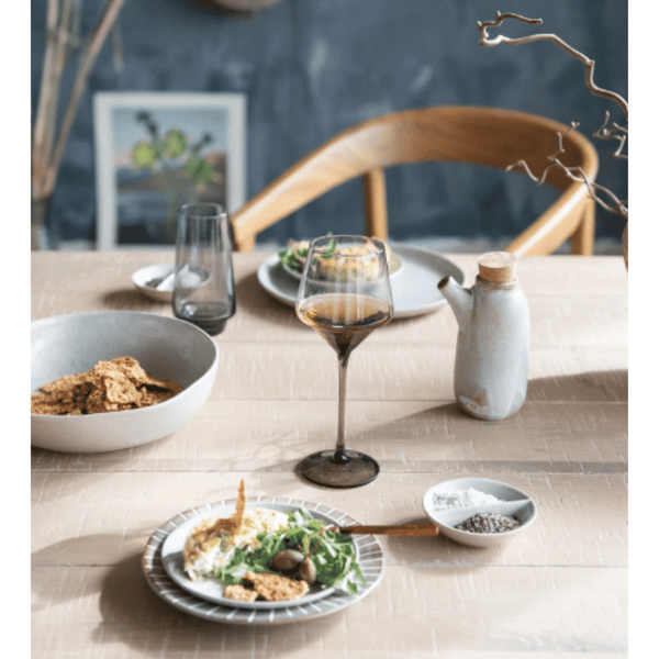 Stoneware Serving Bowl with Reactive Glaze, Cream