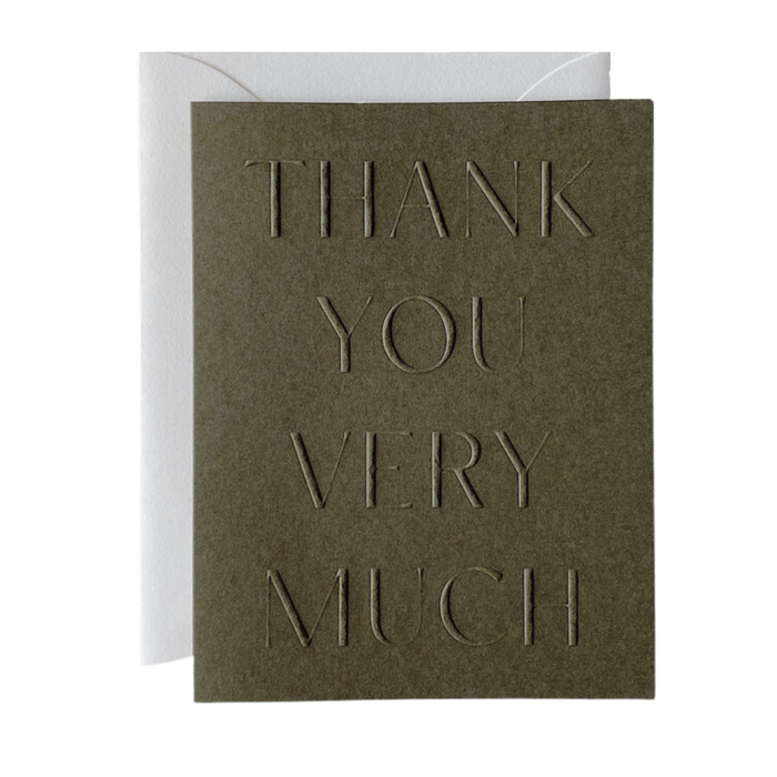'Thank You' Greeting Card, Moss