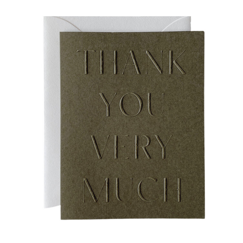 'Thank You' Greeting Card, Moss