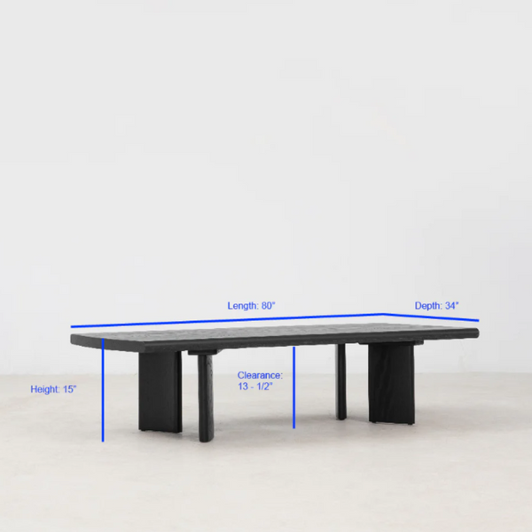 Crest 60" Coffee Table, Black