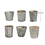 Mercury Glass Votive Holders, Silver