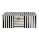 Resin Box w/ Striped Block Pattern & Gold Accent