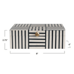 Resin Box w/ Striped Block Pattern & Gold Accent