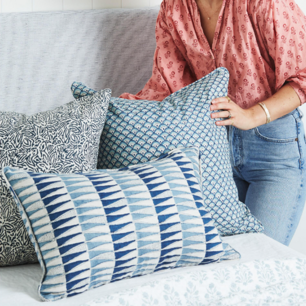 Amalfi Indian Teal Linen Cushion, 20" x 20"