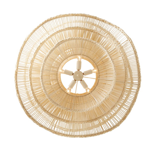 Alondra Chandelier, White Rattan, 2 Sizes, 30"D x 23"H & 40"D x 32"H