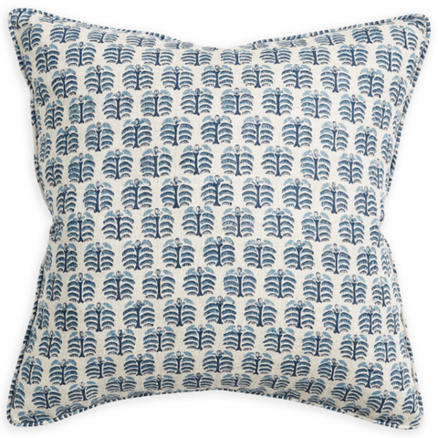 Hera Azure Linen Cushion 22" x 22"