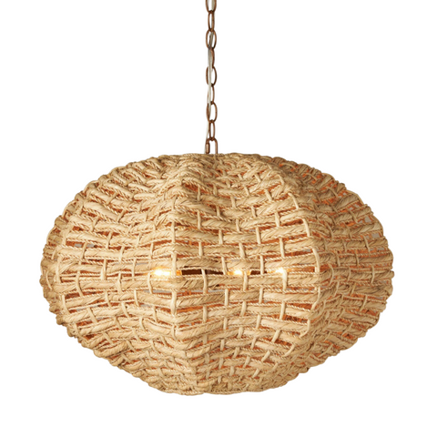 Eridian Pendant, Natural Raffia, 26"D X 16"H