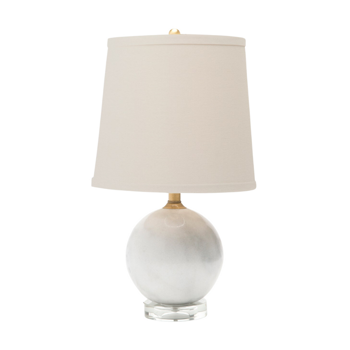 Klara Table Lamp, Crystal White Marble, 20"H