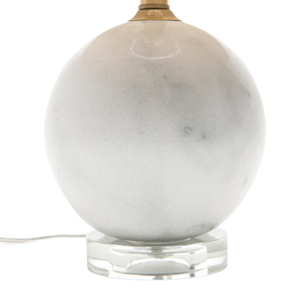 Klara Table Lamp, Crystal White Marble, 20"H