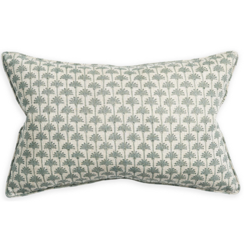 Ponza Celadon Linen Cushion, 14" x 22"
