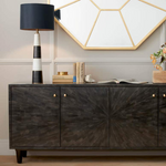 Marit Table Lamp, Black/Crystal