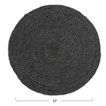 Hand-Woven Jute Placemat, Black