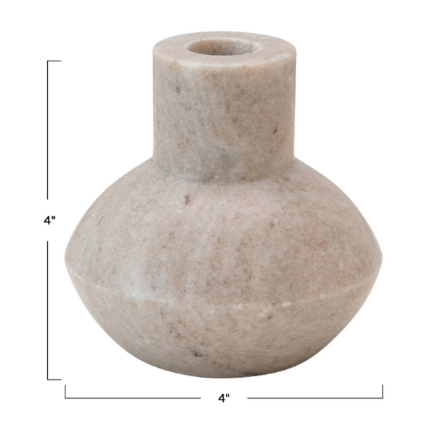 Marble Candle Holder, Cream