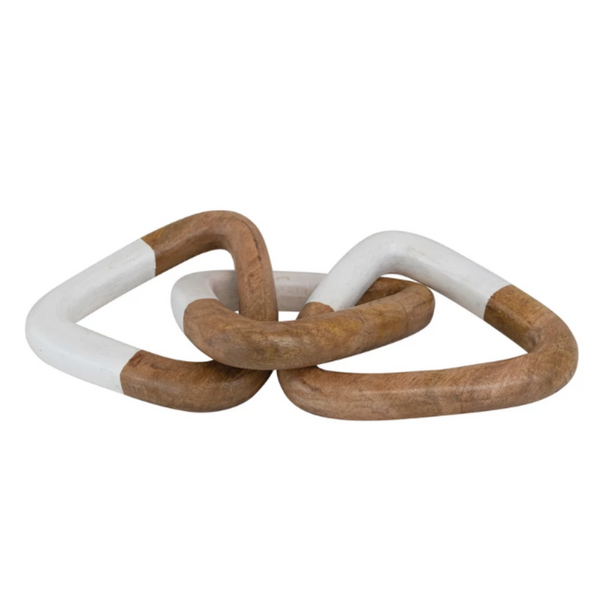 Mango Wood Chain Decor with 3 Links