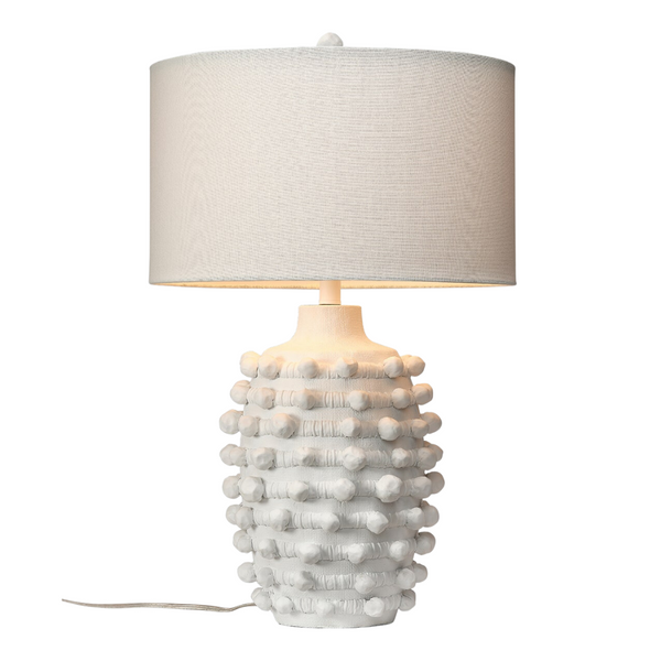 Leah Table Lamp, White Resin