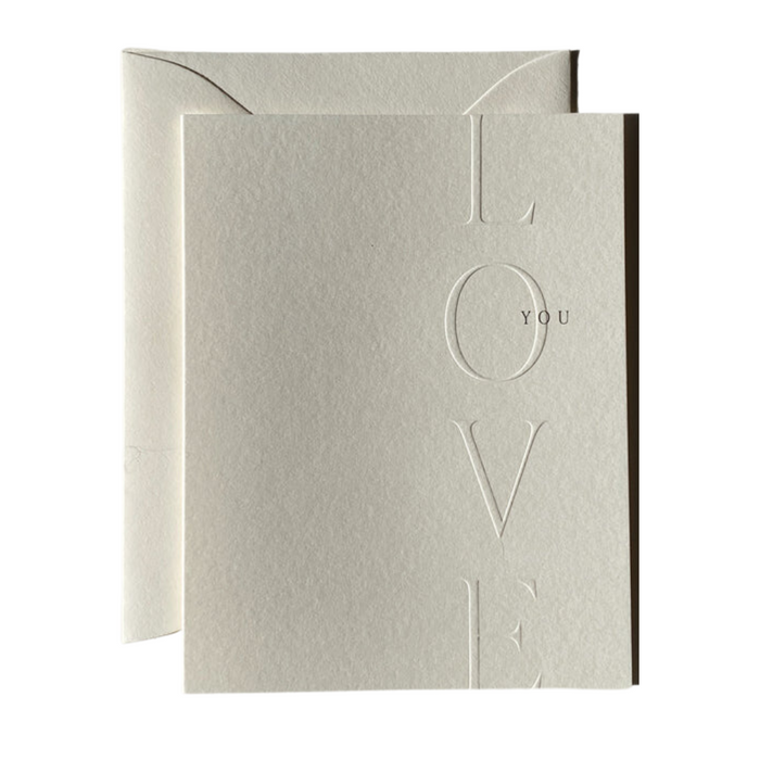 'Love You' Greeting Card, Natural