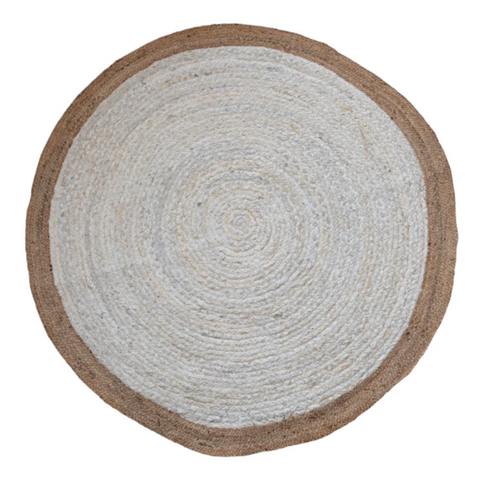 Hand-Woven Cotton/Jute Braided Rug, 5'