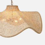 Lourdes Natural Wood Beaded Chandelier, 32" Dia