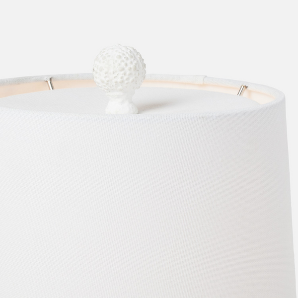Ulyssa Table Lamp, Matte White Ceramic, 10" X 18"