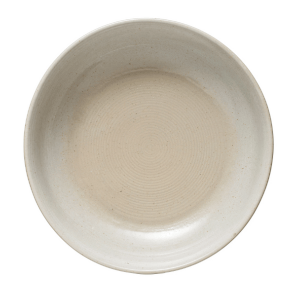 Stoneware Serving Bowl with Reactive Glaze, Cream
