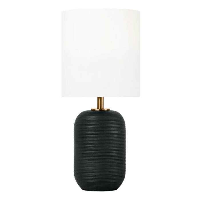 Fanny Small Table Lamp, Rough Black Ceramic