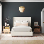 Clare Shelter Bed, Talc Linen, King & Queen