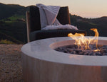 Mason Round Fire Table, Travertine Natural