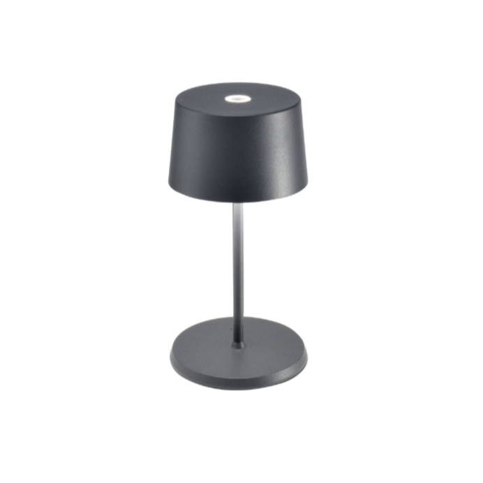 Olivia Mini Table Lamp, Dark Grey