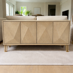 Highland Sideboard - Washed Oak Veneer, 71.26" W x 18.11" D x 32.48"H
