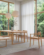 Hover Dining Table, Light Oak, 75"W