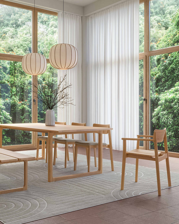 Hover Dining Table, Light Oak, 75"W