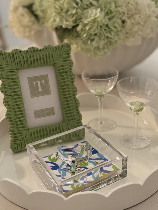 Green Wicker Weave Photo Frame, 2 Sizes, Sold Separately