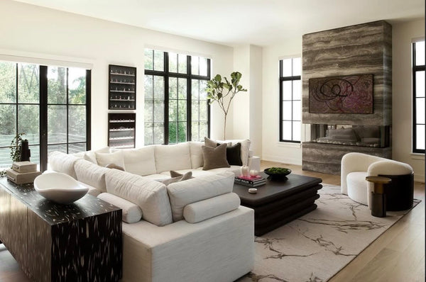 Lucca Sectional (moveable piece so can be LAF or RAF), 146.5" x 117" Kipri Snow Performance Fabric