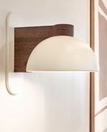 Fun Guy Sconce, Walnut, White