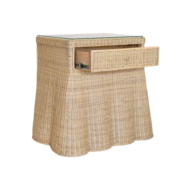 Ines Scalloped Nightstand, 32.25"W
