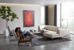 Aston Manual Recliner Chair, Sonata Grey Performance Fabric/Walnut