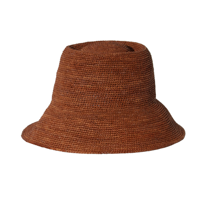 Felix Raffia Straw Chestnut Bucket Hat