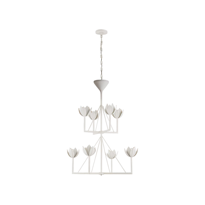 Alberto Medium Two Tier Chandelier, Plaster White, 35.5"Dia