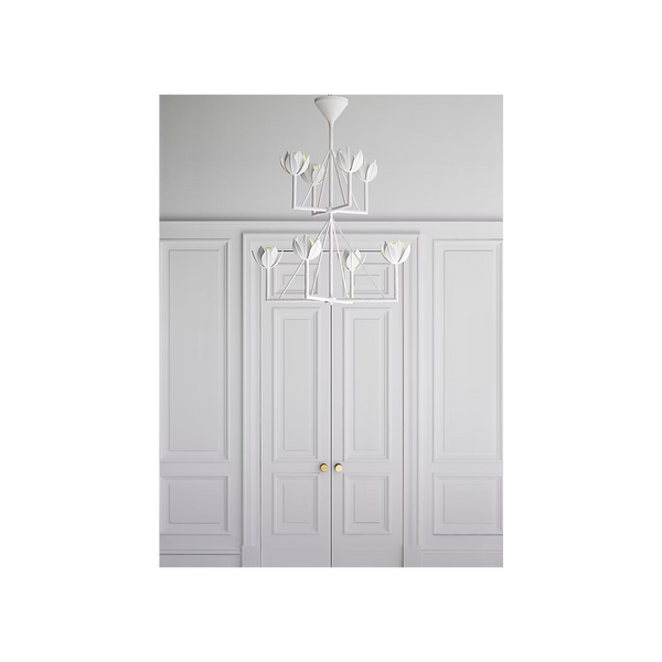 Alberto Medium Two Tier Chandelier, Plaster White, 35.5"Dia