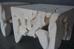 Teak Root Side Table, White