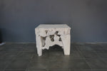 Teak Root Side Table, White