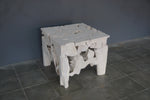 Teak Root Side Table, White