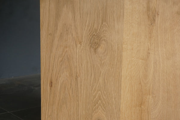 Solid Oak Double V Leg Dining Table, 96"W x 43"D