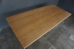 Solid Oak Double V Leg Dining Table, 96"W x 43"D