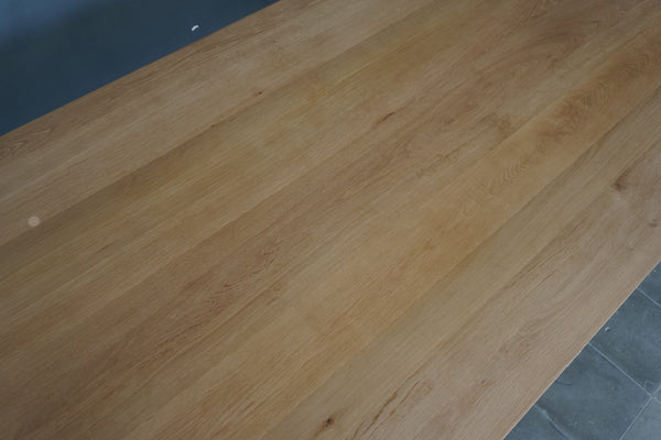 Solid Oak Double V Leg Dining Table, 96"W x 43"D