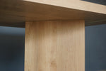 Solid Oak Double V Leg Dining Table, 96"W x 43"D