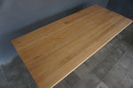 Solid Oak Double V Leg Dining Table, 96"W x 43"D